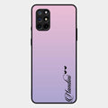 Customize Name Gradient Glass Case Cover Pink For Oneplus 8T