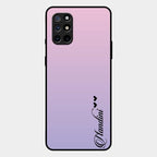 Customize Name Gradient Glass Case Cover Pink For Oneplus 8T
