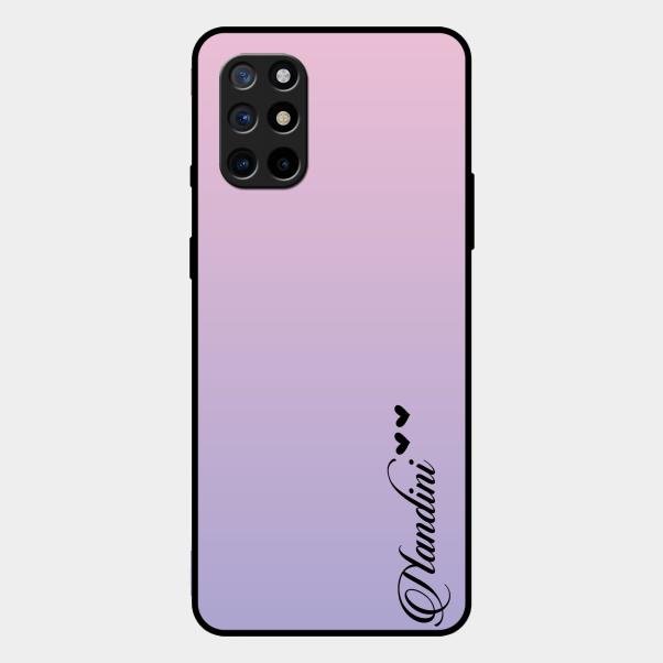 Customize Name Gradient Glass Case Cover Pink For Oneplus 8T