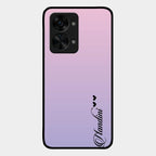 Customize Name Gradient Glass Case Cover Pink For Oneplus Nord 2T 5G