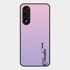 Customize Name Gradient Glass Case Cover Pink For Oneplus Nord 5 5G
