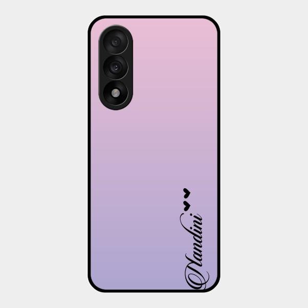 Customize Name Gradient Glass Case Cover Pink For Oneplus Nord 5 5G