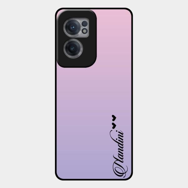 Customize Name Gradient Glass Case Cover Pink For Oneplus Nord Ce 2 5G