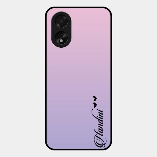 Customize Name Gradient Glass Case Cover Pink For Oppo A38