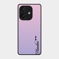 Customize Name Gradient Glass Case Cover Pink For Oppo A3X 5G