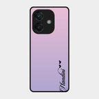 Customize Name Gradient Glass Case Cover Pink For Oppo A3X 5G