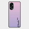 Customize Name Gradient Glass Case Cover Pink For Oppo A58