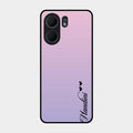 Customize Name Gradient Glass Case Cover Pink For Oppo A5X 4G