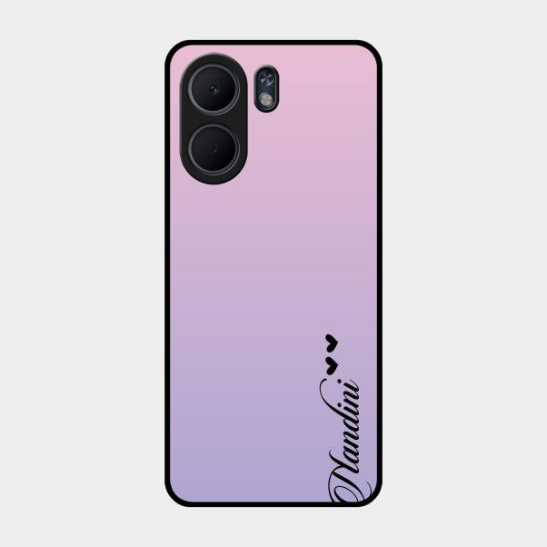 Customize Name Gradient Glass Case Cover Pink For Oppo A5X 5G