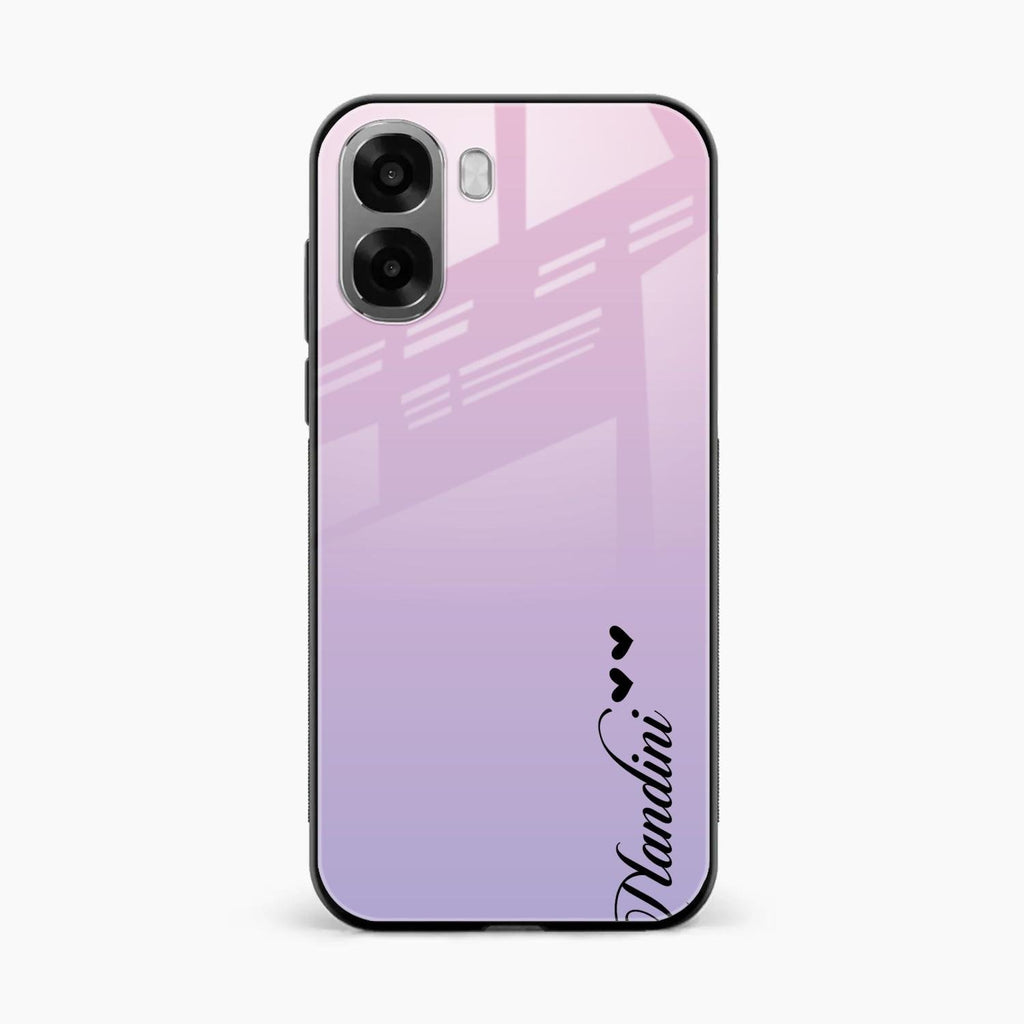 Customize Name Gradient Glass Case Cover Pink For Oppo A6X 5G