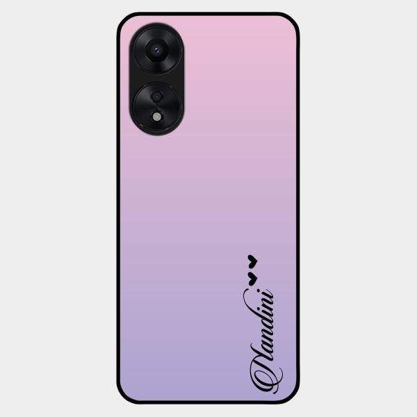 Customize Name Gradient Glass Case Cover Pink For Oppo A78 5G