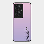 Customize Name Gradient Glass Case Cover Pink For Oppo F25 Pro 5G