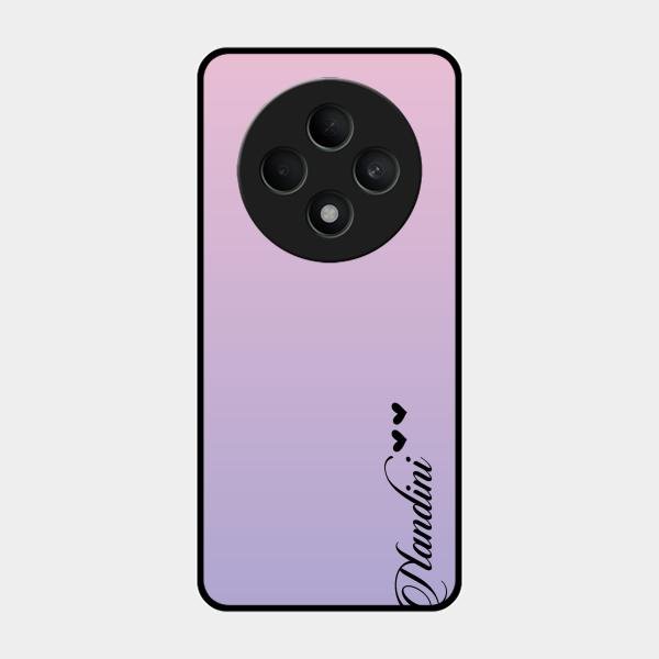 Customize Name Gradient Glass Case Cover Pink For Oppo F27 5G