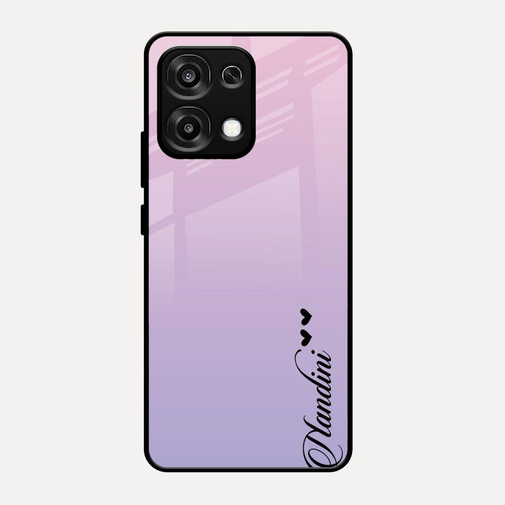Customize Name Gradient Glass Case Cover Pink For Oppo F31 5G