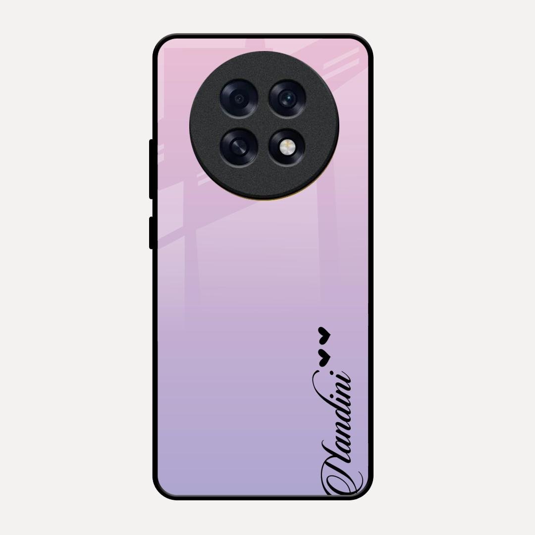 Customize Name Gradient Glass Case Cover Pink For Oppo F31 Pro Plus 5G