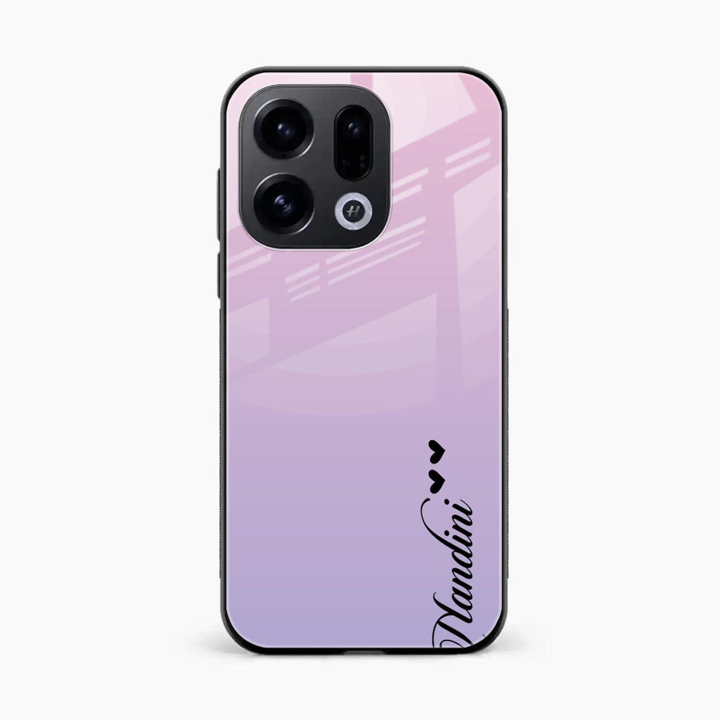 Customize Name Gradient Glass Case Cover Pink For Oppo Find X9 5G