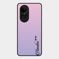 Customize Name Gradient Glass Case Cover Pink For Oppo Reno 10 Pro 5G