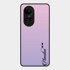 Customize Name Gradient Glass Case Cover Pink For Oppo Reno 10 Pro 5G