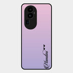 Customize Name Gradient Glass Case Cover Pink For Oppo Reno 10 Pro Plus 5G