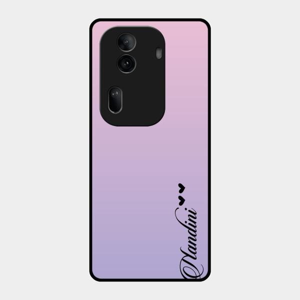 Customize Name Gradient Glass Case Cover Pink For Oppo Reno 11 Pro 5G