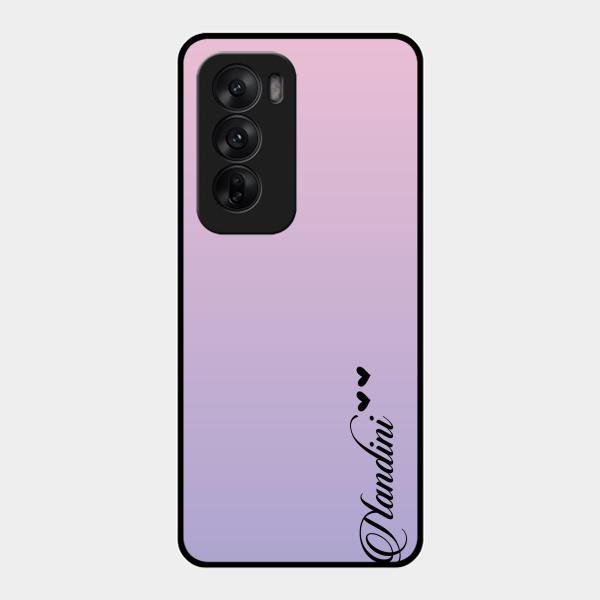 Customize Name Gradient Glass Case Cover Pink For Oppo Reno 12 5G