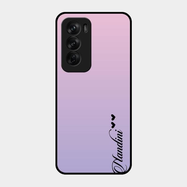 Customize Name Gradient Glass Case Cover Pink For Oppo Reno 12 Pro 5G