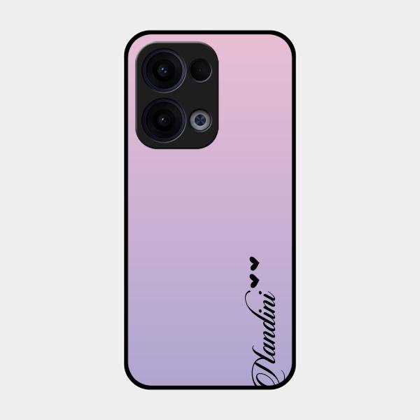 Customize Name Gradient Glass Case Cover Pink For Oppo Reno 13 5G
