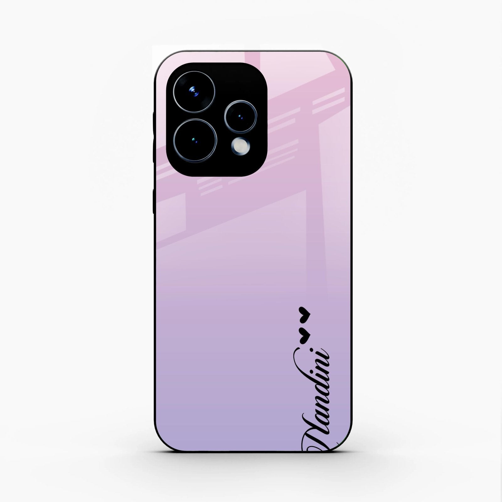 Customize Name Gradient Glass Case Cover Pink For Oppo Reno 15 5G