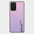 Customize Name Gradient Glass Case Cover Pink For Oppo Reno 6 5G