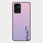 Customize Name Gradient Glass Case Cover Pink For Oppo Reno 7 5G