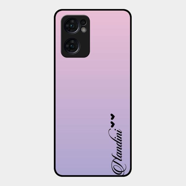 Customize Name Gradient Glass Case Cover Pink For Oppo Reno 7 5G
