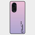 Customize Name Gradient Glass Case Cover Pink For Oppo Reno 8T 5G