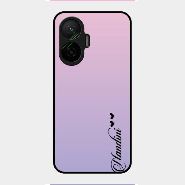 Customize Name Gradient Glass Case Cover Pink For Poco F7 5G