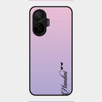 Customize Name Gradient Glass Case Cover Pink For Poco F7 5G
