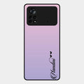 Customize Name Gradient Glass Case Cover Pink For Poco X4 Pro 5G