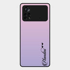 Customize Name Gradient Glass Case Cover Pink For Poco X4 Pro 5G