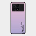 Customize Name Gradient Glass Case Cover Pink For Poco X6 Pro 5G