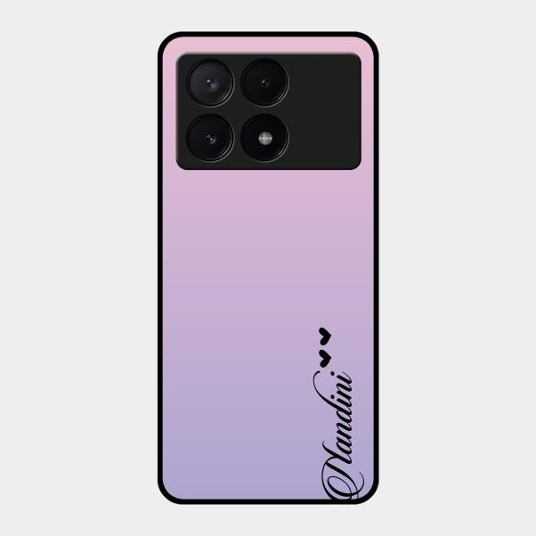 Customize Name Gradient Glass Case Cover Pink For Poco X6 Pro 5G