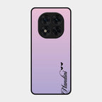 Customize Name Gradient Glass Case Cover Pink For Poco X7 5G