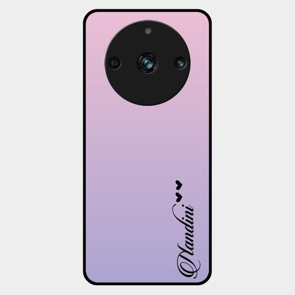 Customize Name Gradient Glass Case Cover Pink For Realme 11 Pro Plus 5G