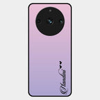 Customize Name Gradient Glass Case Cover Pink For Realme 11 Pro Plus 5G