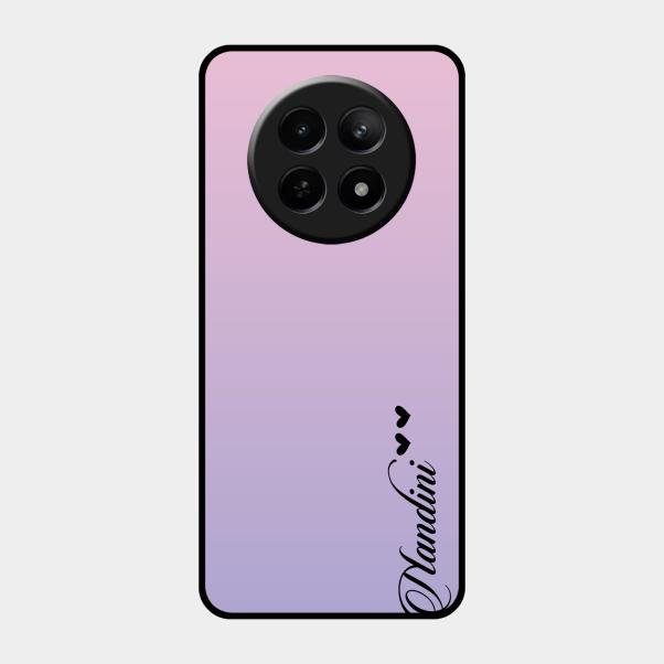 Customize Name Gradient Glass Case Cover Pink For Realme 12 5G
