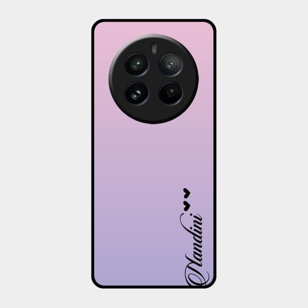Customize Name Gradient Glass Case Cover Pink For Realme 12 Pro 5G
