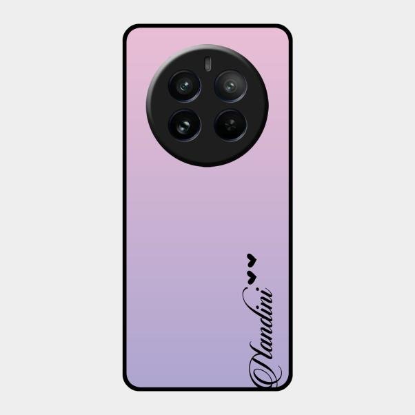 Customize Name Gradient Glass Case Cover Pink For Realme 12 Pro Plus 5G
