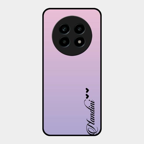 Customize Name Gradient Glass Case Cover Pink For Realme 13 Pro 5G