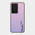 Customize Name Gradient Glass Case Cover Pink For Realme 14X 5G