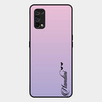 Customize Name Gradient Glass Case Cover Pink For Realme 7 Pro