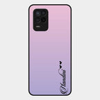 Customize Name Gradient Glass Case Cover Pink For Realme 8 5G