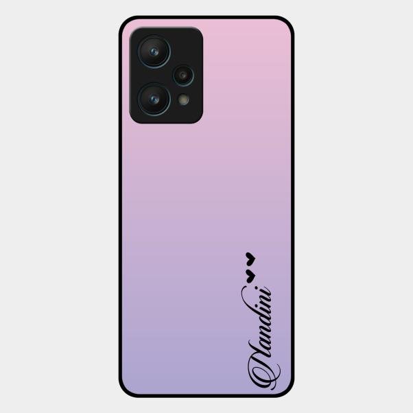 Customize Name Gradient Glass Case Cover Pink For Realme 9 Pro 5G
