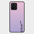 Customize Name Gradient Glass Case Cover Pink For Realme 9I 5G